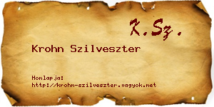Krohn Szilveszter névjegykártya