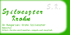 szilveszter krohn business card